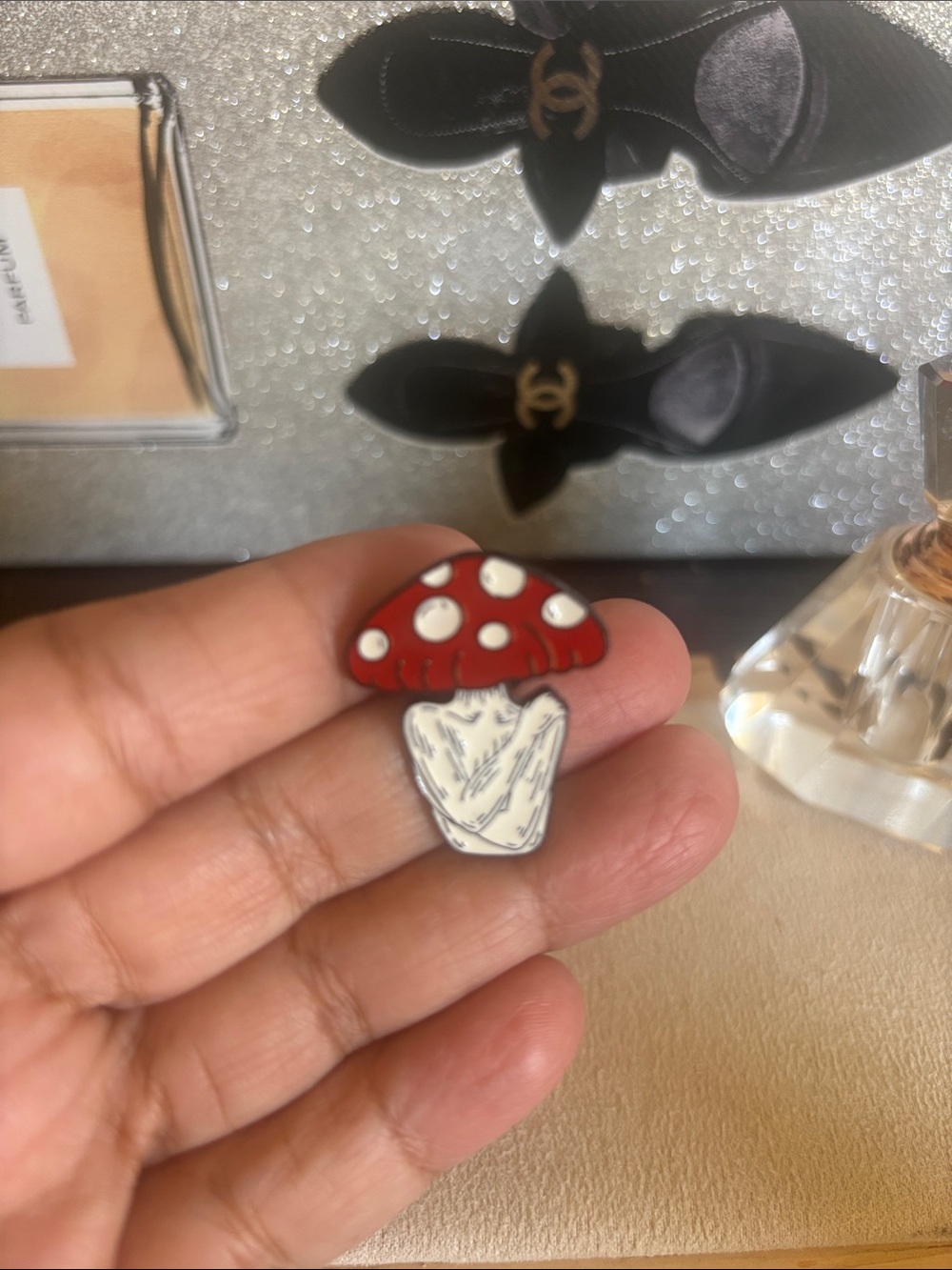 Cute Red Mushroom Enamel Pin for Kids Accessories